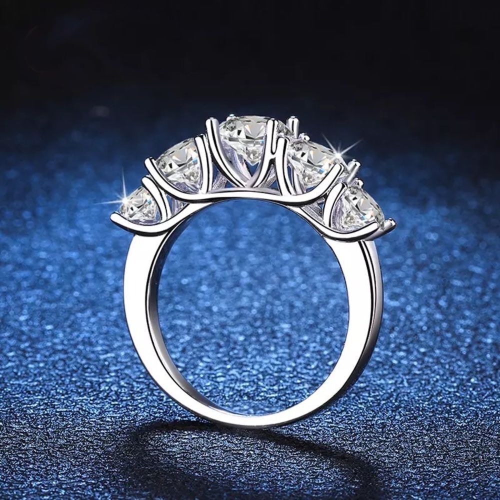 💎OS265💎 18k 3.6ct Diamond Moissanite Ring 925 Sterling Sliver, Gold Plated - Picture 8 of 16